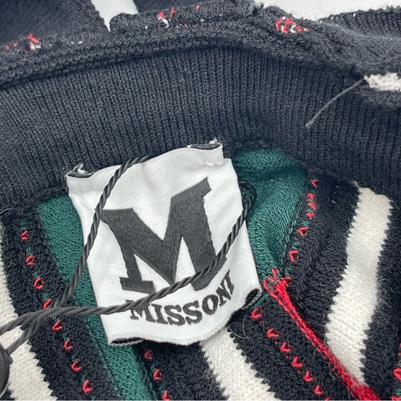 M by Missoni Women’s Sz 46 US 10 Petal Intarsia Knit Striped Halter Top Peplum - Picture 10 of 15